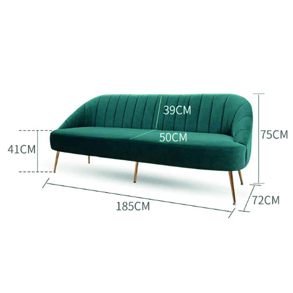 Sillon 3 cuerpos tapizado velvet verde esmeralda