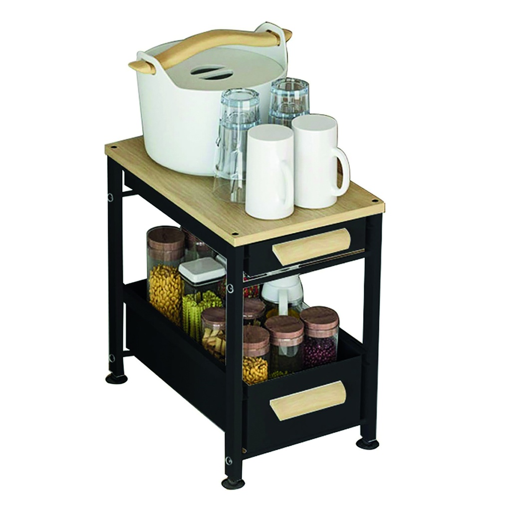 Organizador con cajon para cocina ideal bajo mesada Negro