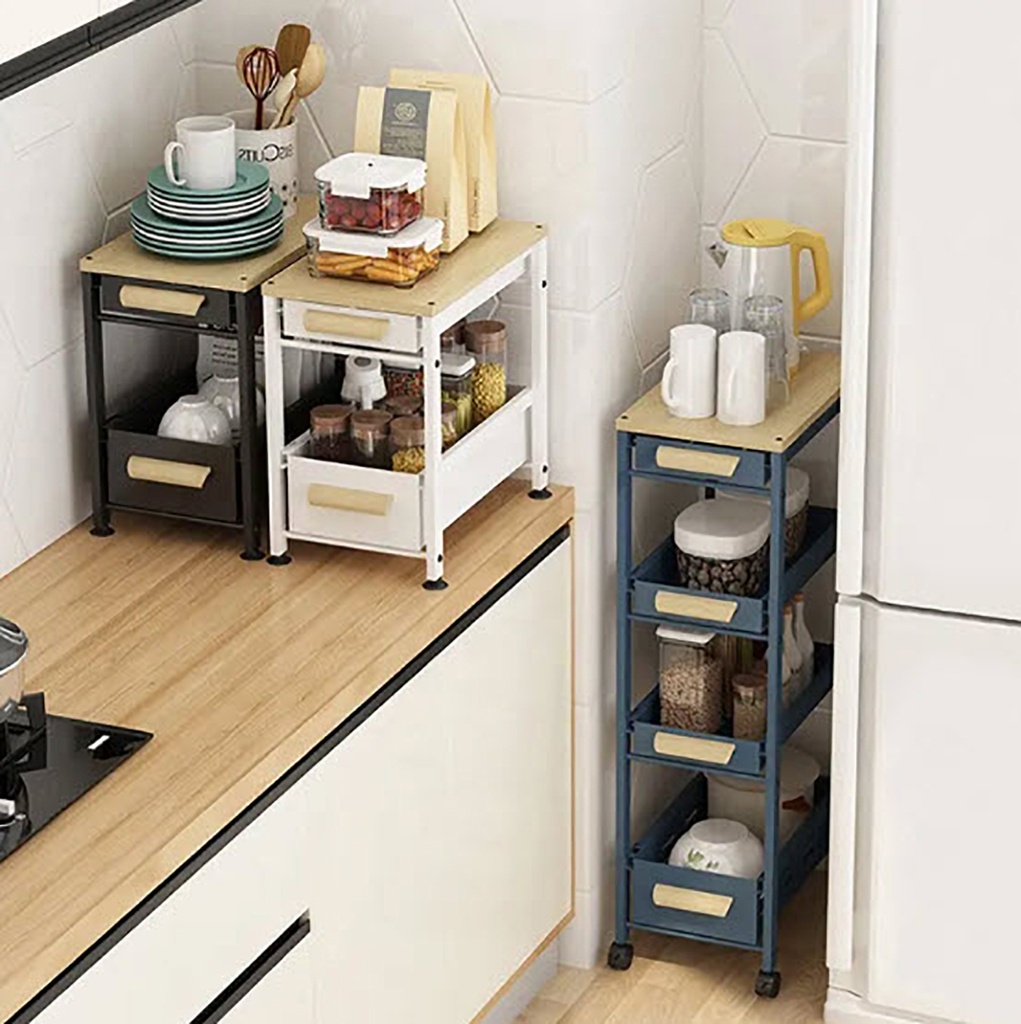 Organizador con cajon para cocina ideal bajo mesada Azul