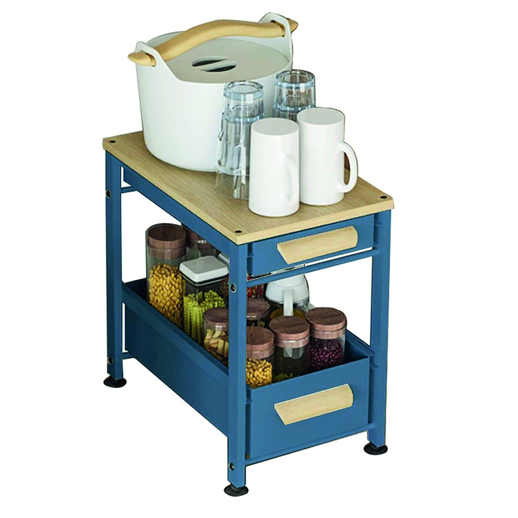 Organizador con cajon para cocina ideal bajo mesada Azul