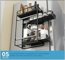 Rack estante cocina en acero magnetico 2 niveles Negro