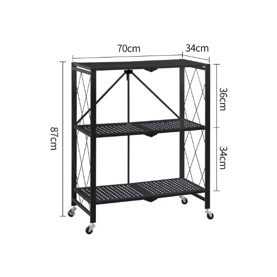 Rack para cocina pleagble con ruedas  3 estantes