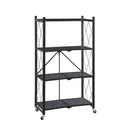 Rack para cocina pleagble con ruedas 4 estantes Negro