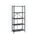 Rack para cocina pleagble con ruedas 5 estantes Negro