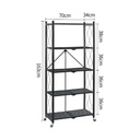 Rack para cocina pleagble con ruedas 5 estantes Negro