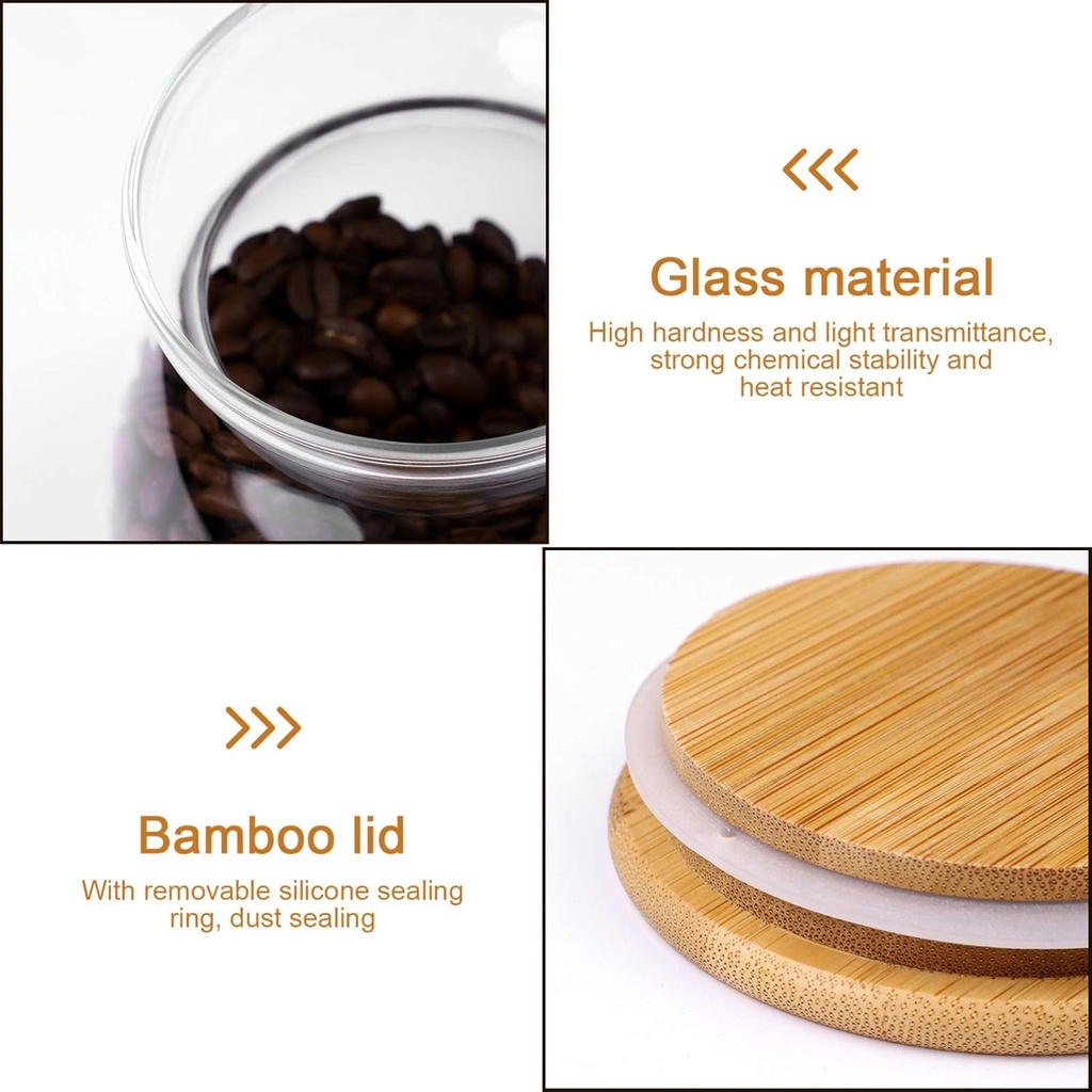 Set contenedor de alimentos ceramica tapa bambu