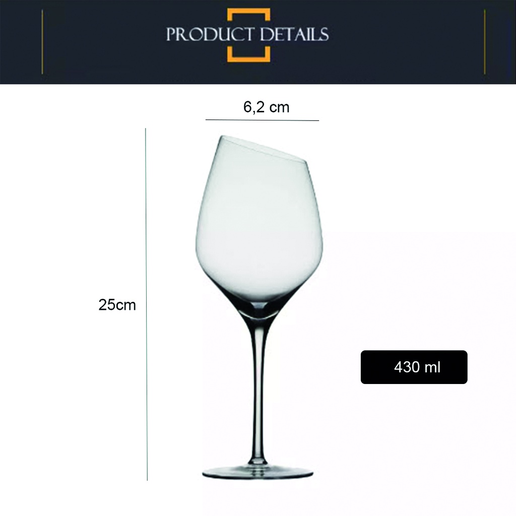 Copa de cristal vino corte oblicuo 430ML clara