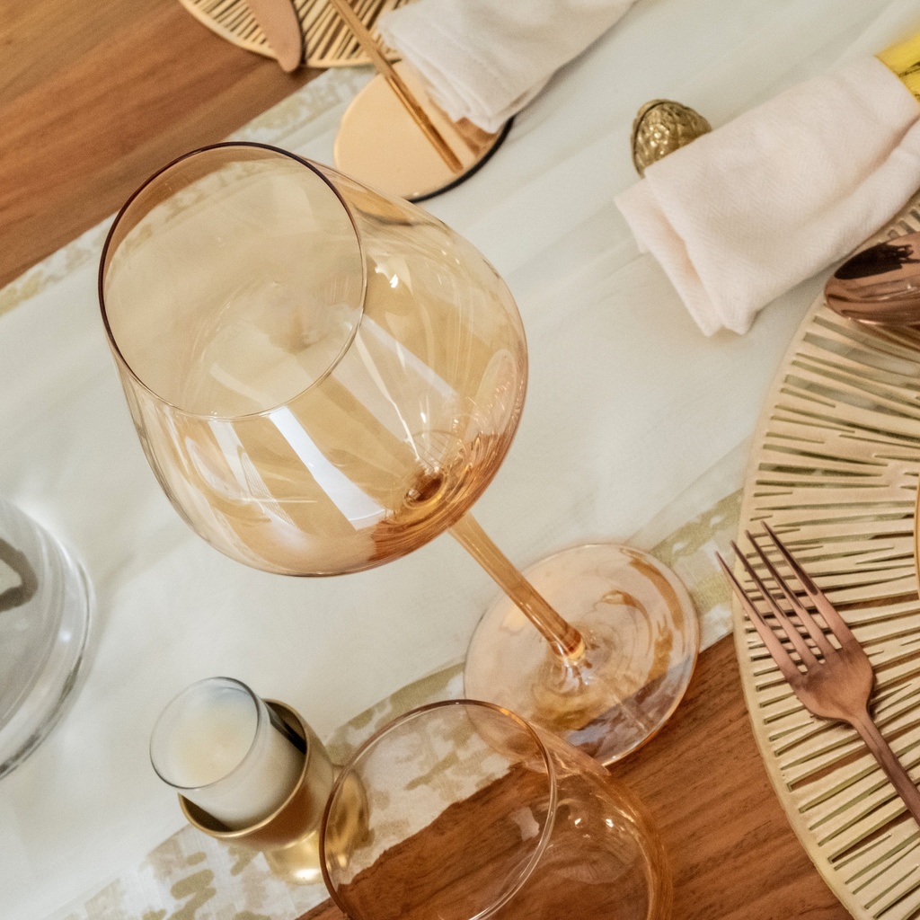 Copa de cristal vino corte oblicuo 430ML ámbar