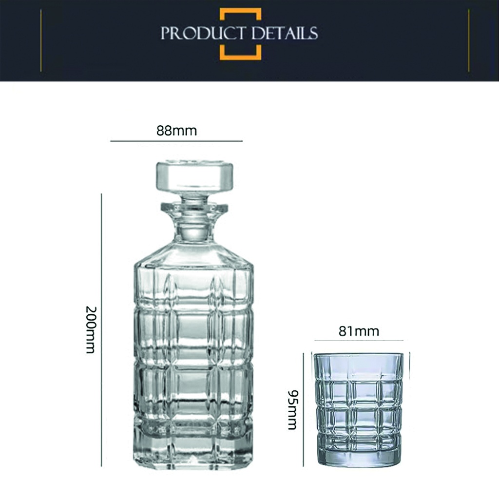 Decantador De Whisky + Vasos Set X 7 Piezas Exclusivo Mod 8