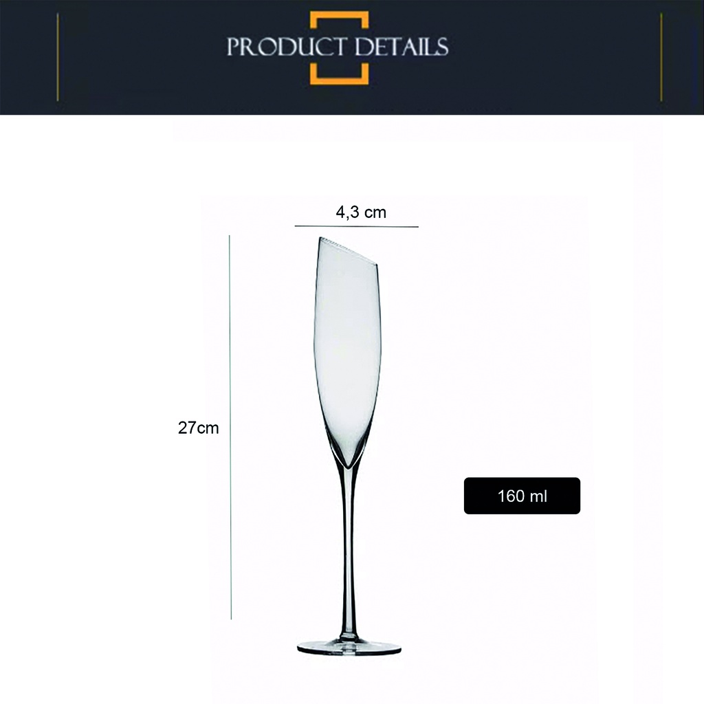 Copa de cristal champagne corte oblicuo 160ML Clara