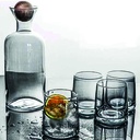 Botellon vintage tapa madera + 4 vasos Grey