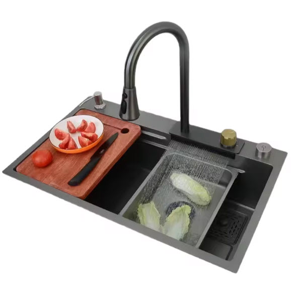 Bacha de cocina completa 80cm Negro