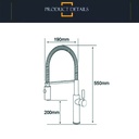 Monocomando doble cocina Bari Negro