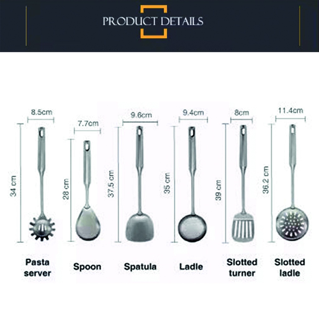 Utensilios de cocina acero Set x 6