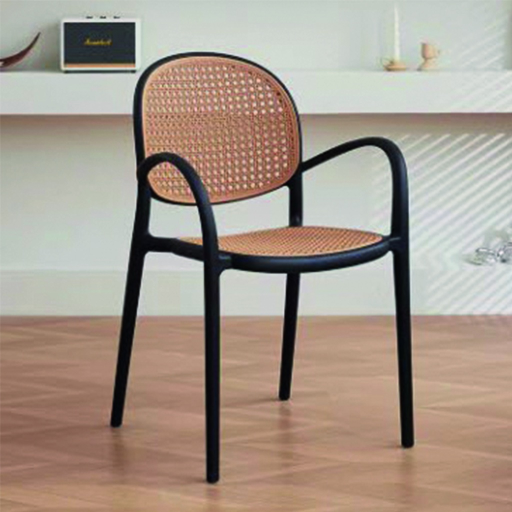 Silla Amiens interior exterior Negro