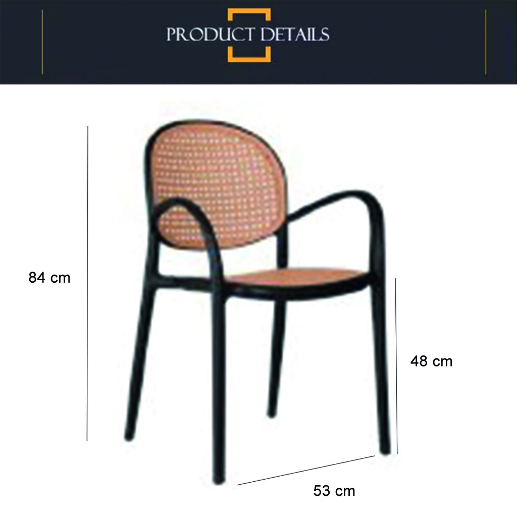 Silla Amiens interior exterior Negro