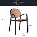 Silla Amiens interior exterior Negro