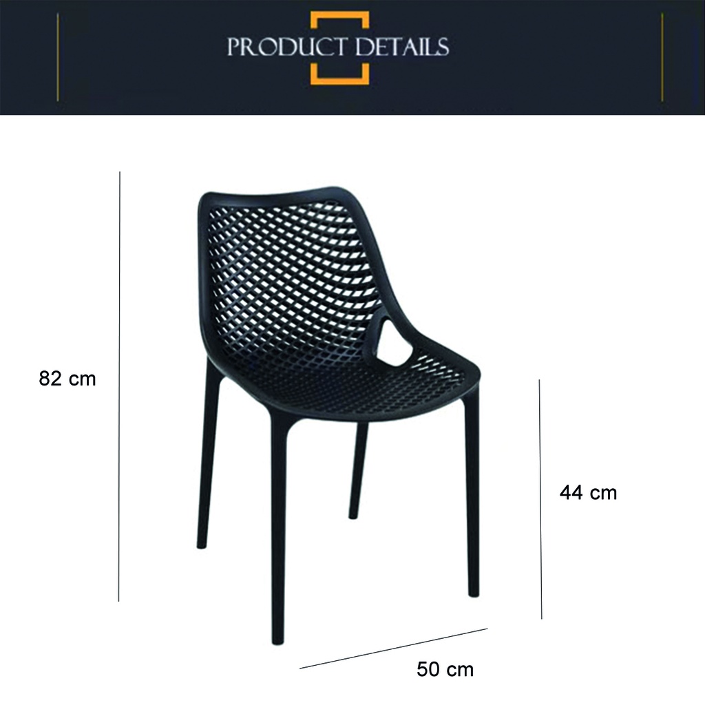 Silla Nantes interior exterior Negro