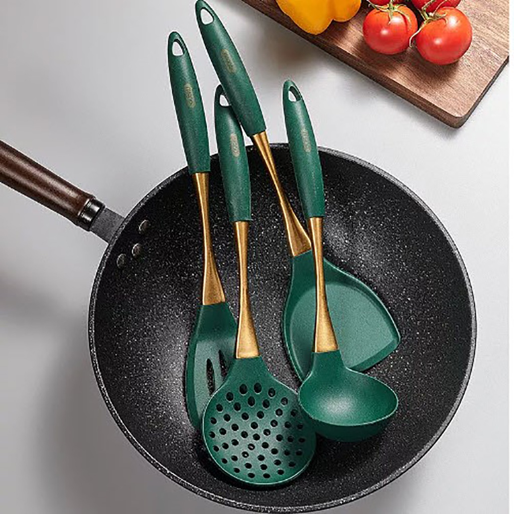 Utensilios de cocina silicona 4 piezas Verde