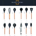 Utensilios de cocina madera silicona 11 piezas