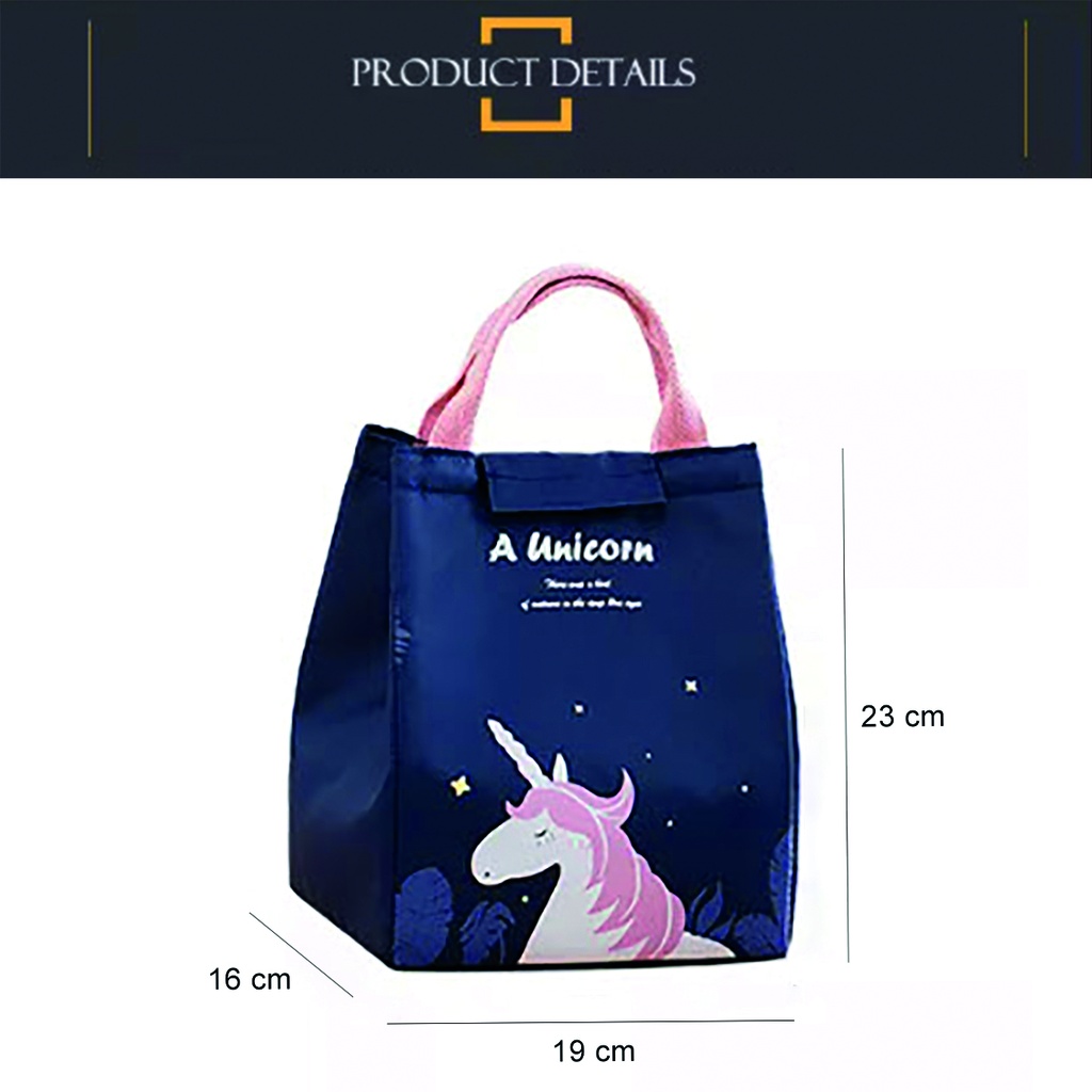 Lonchera térmica infantil Unicornio Gris