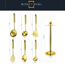 Utensilios acero 7 piezas Gold