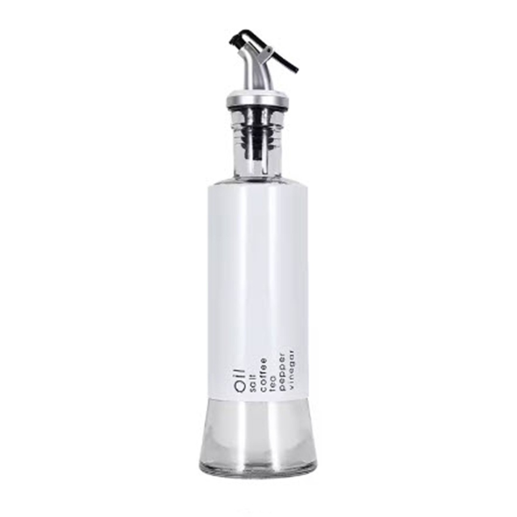 Aceitera vinagrera vidrio acero 350ML Blanco