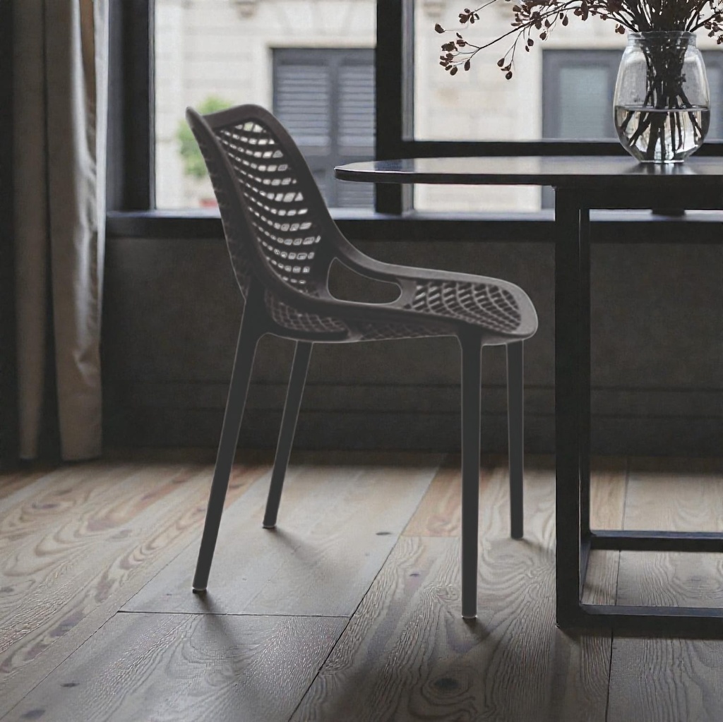 Silla Nantes interior exterior Negro