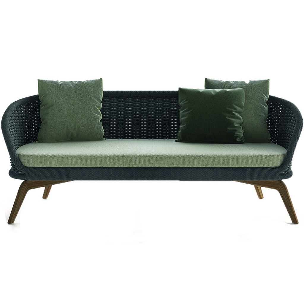 Sofá 2 cuerpos Ludo de exterior Gris