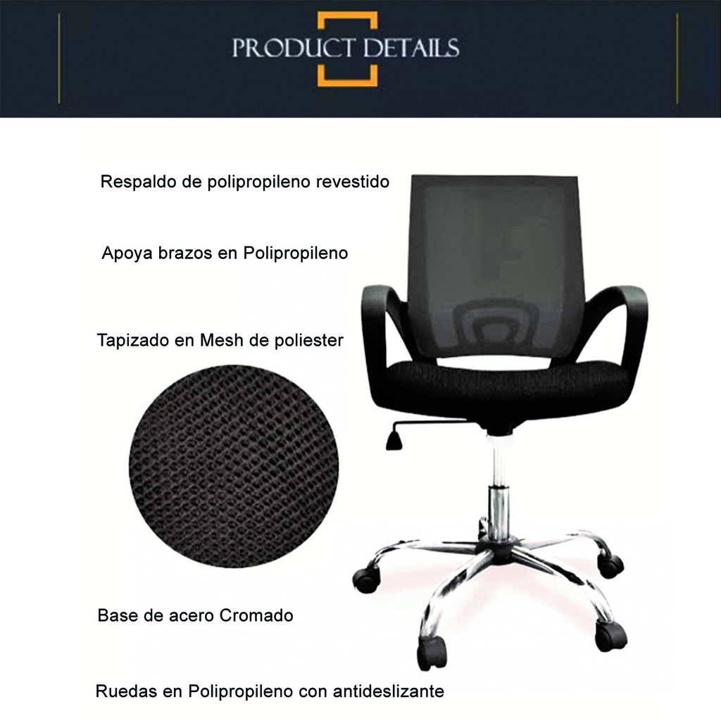 Silla de escritorio Sweden Negro