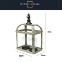 Candelabro madera doble vintage Blanco