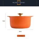 Olla de porcelana 26cm diametro con tapa de vidrio