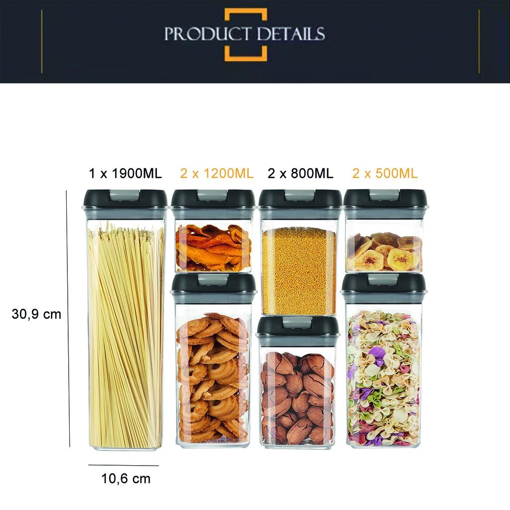 Contenedor de alimentos herméticos vacío set x7