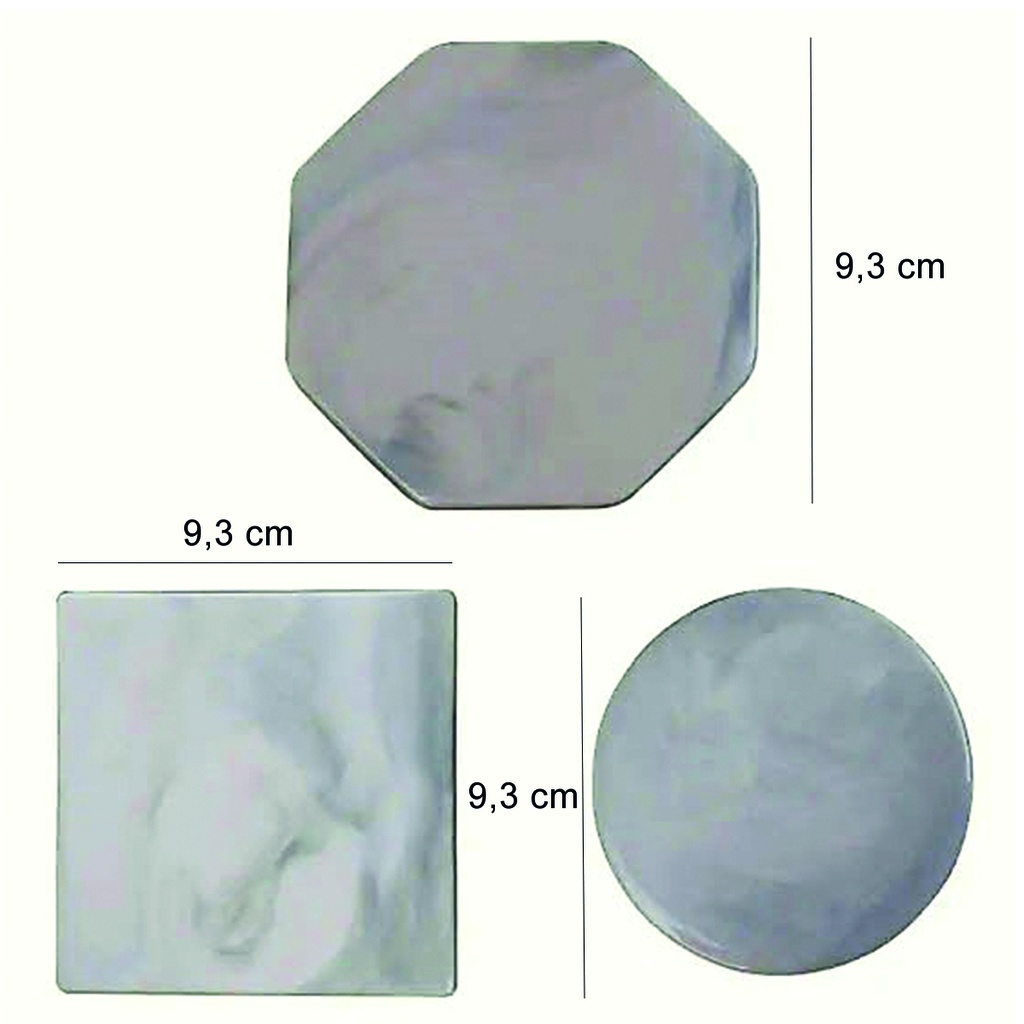 Posa vasos en ceramica mármol Octogono