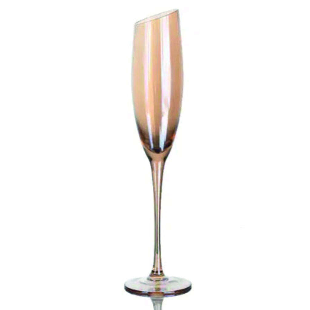 Copa champagne corte oblicuo Ambar