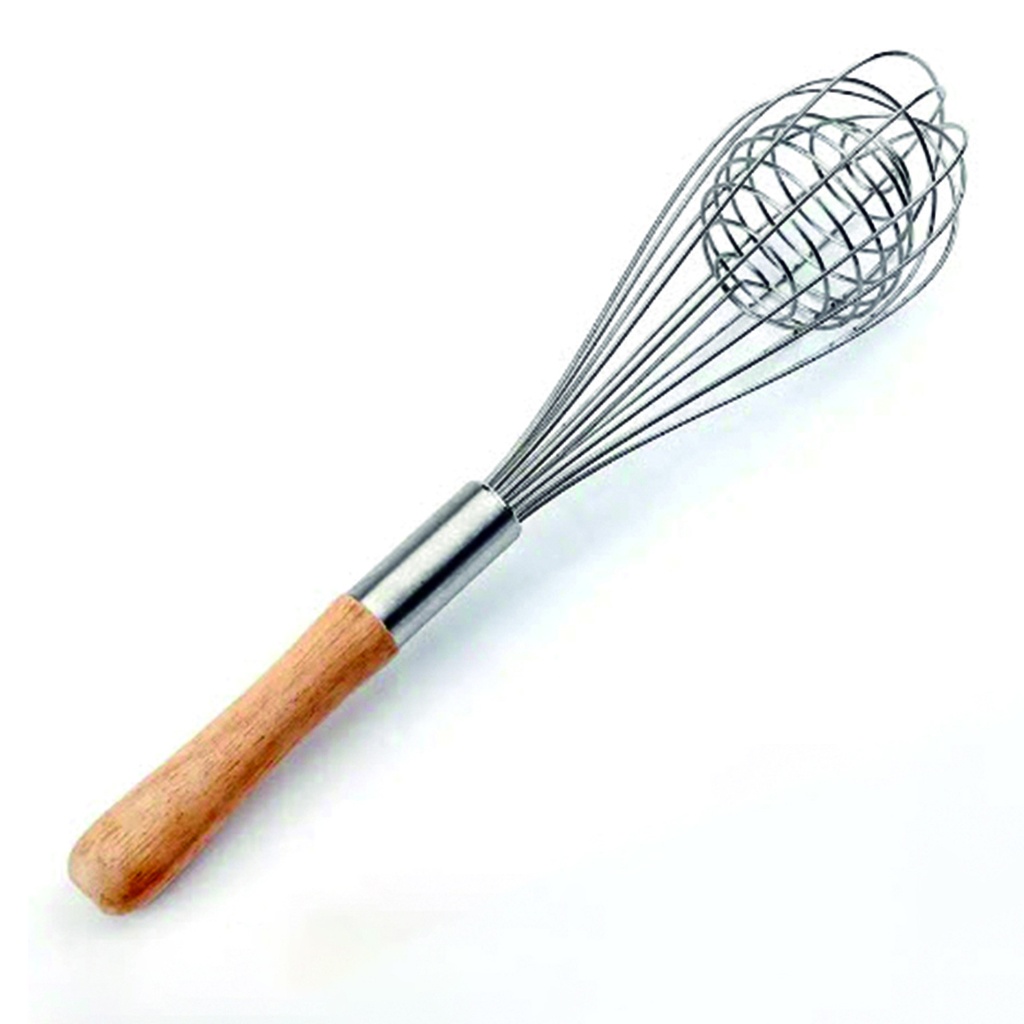 Batidor manual metálico mango madera