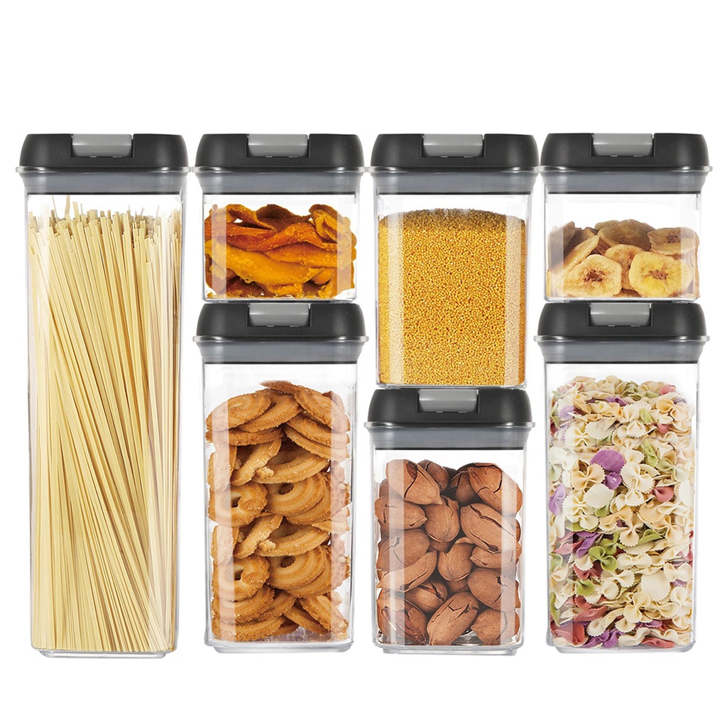 Contenedor de alimentos herméticos vacío set x7 Gris