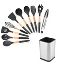 Utensilios de cocina madera silicona 11 piezas