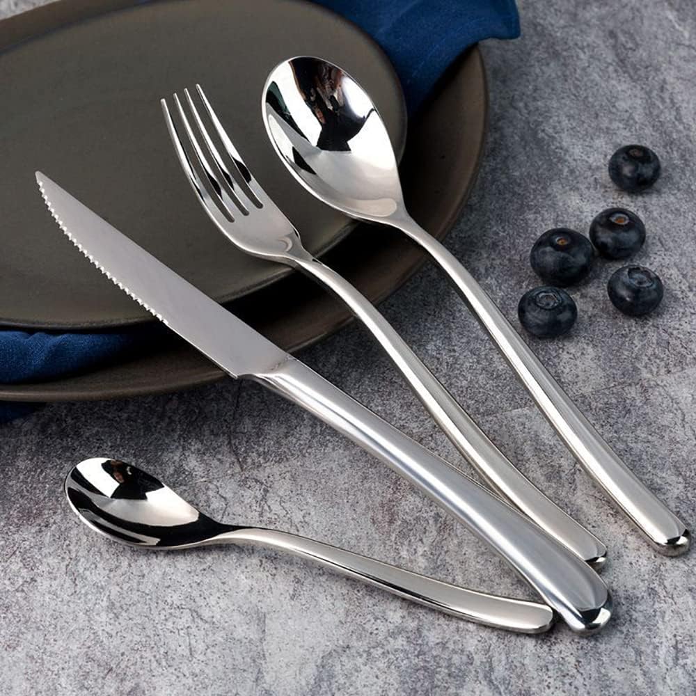 Juego cubiertos 24 piezas nórdico alto brillo