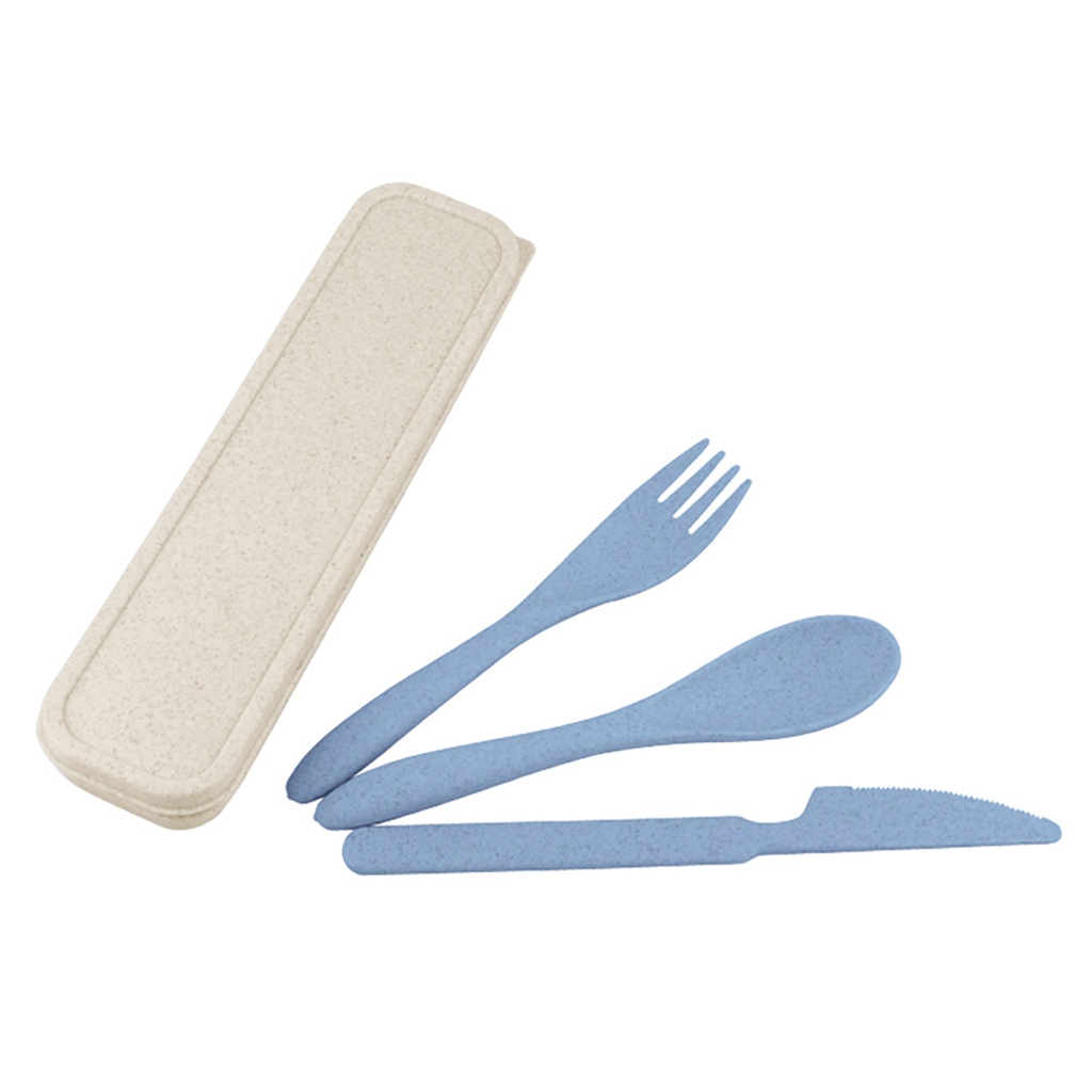 Juego cubiertos biodegradables set con estuche