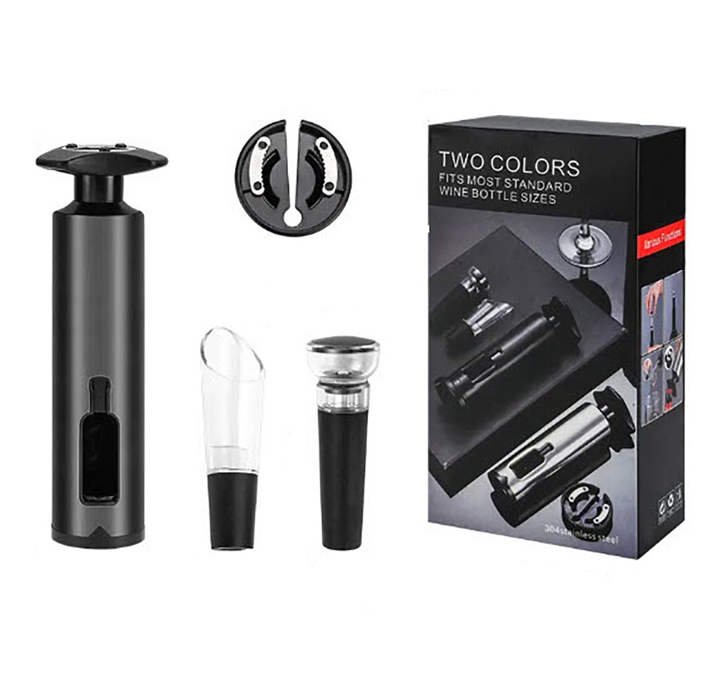 Kit Accesorios Para Vino 4 Piezas Negro