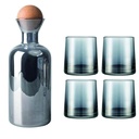 Botellon tapa madera + 4 vasos Grey