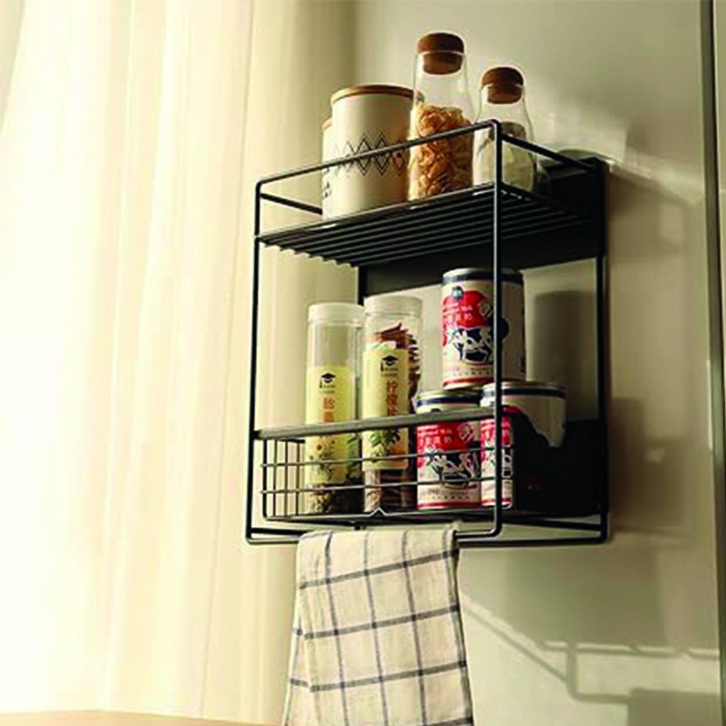 Rack estante cocina en acero magnetico 2 niveles Negro