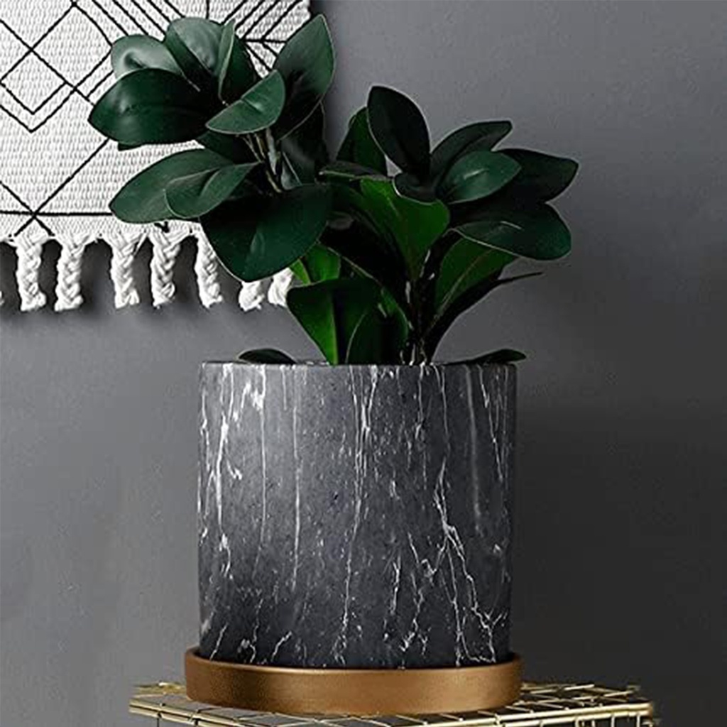 Maceta símil mármol mediano