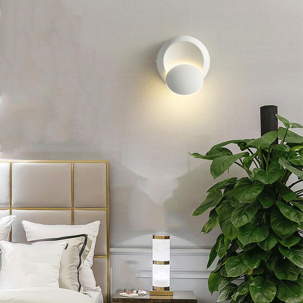 Luminaria lampara metalica de pared led giratoria Blanco