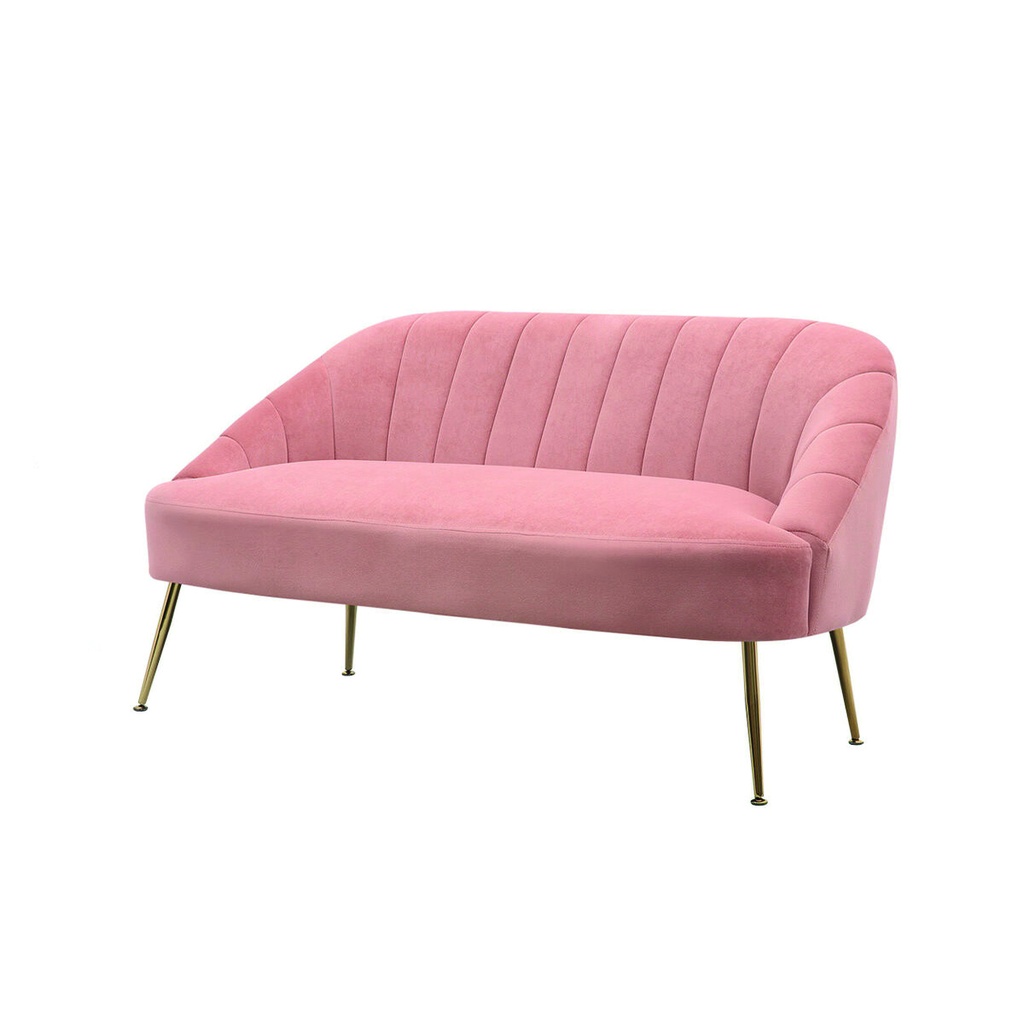 Sillon 2 cuerpos tapizado velvet Rosa Palido