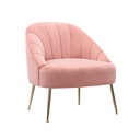 Sillon 1 cuerpo tapizado velvet Raniero Rosa