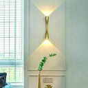 Luminaria Aplique de pared exterior interior 24,5cm Dorado