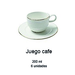 [DT2076] Juego café porcelana blanca Set x 6