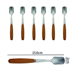 [DT2099] Cuchara postre mango madera set x 6 unidades